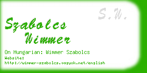 szabolcs wimmer business card